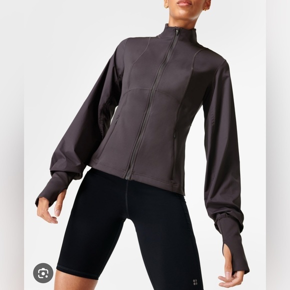 Sweaty Betty Jackets & Blazers - SWEATY BETTY Black Power Hybrid Workout Athleisure Jacket. Zipper front. Large.
